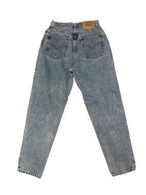 Levis 550 Jeans Womens 12 Blue Relaxed Tapered Leg 29x31 vintage 90s paper tag